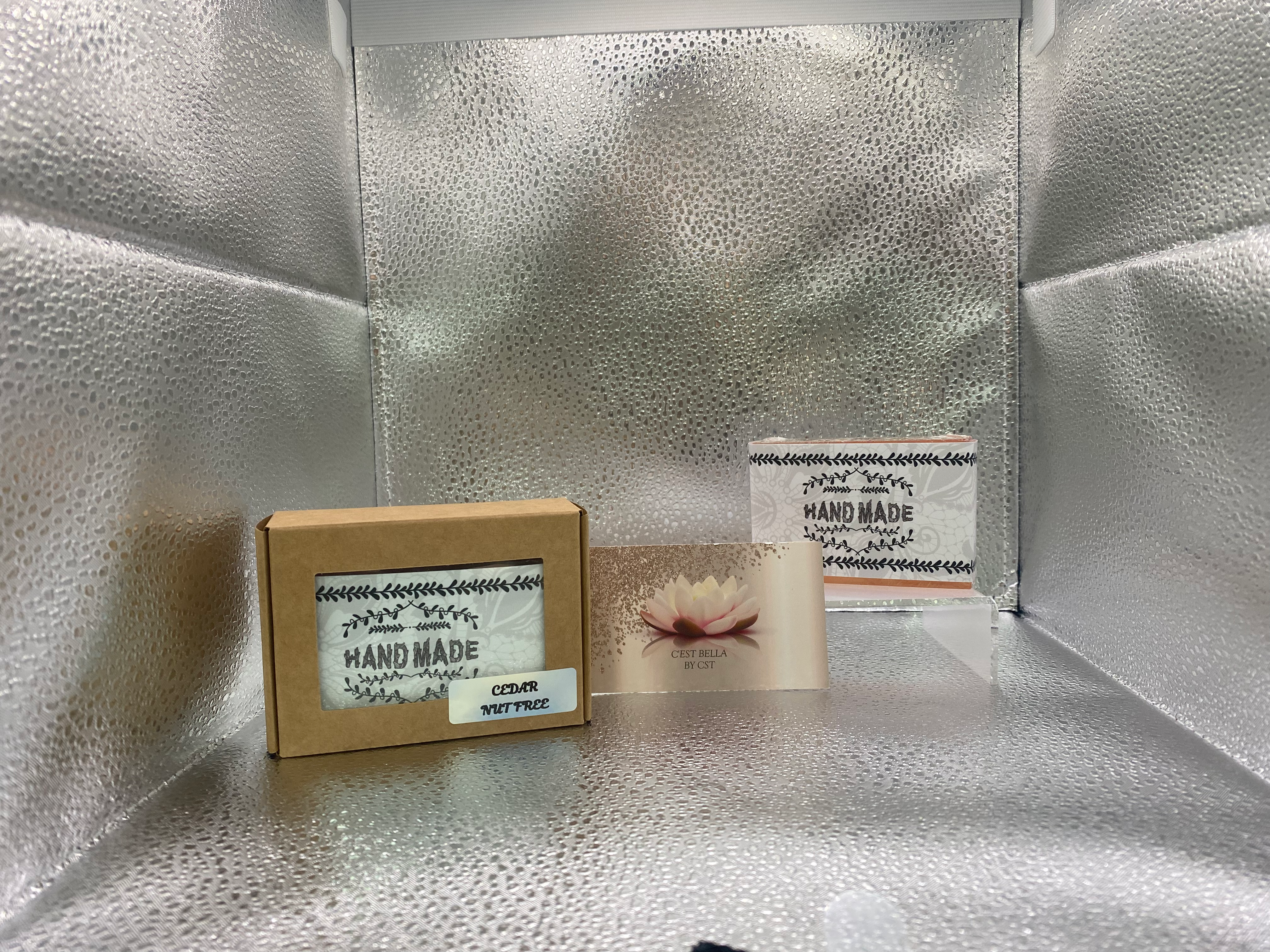 Hand-made soap with lotus flower