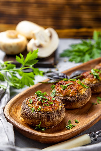stuffed mushrooms on a plate