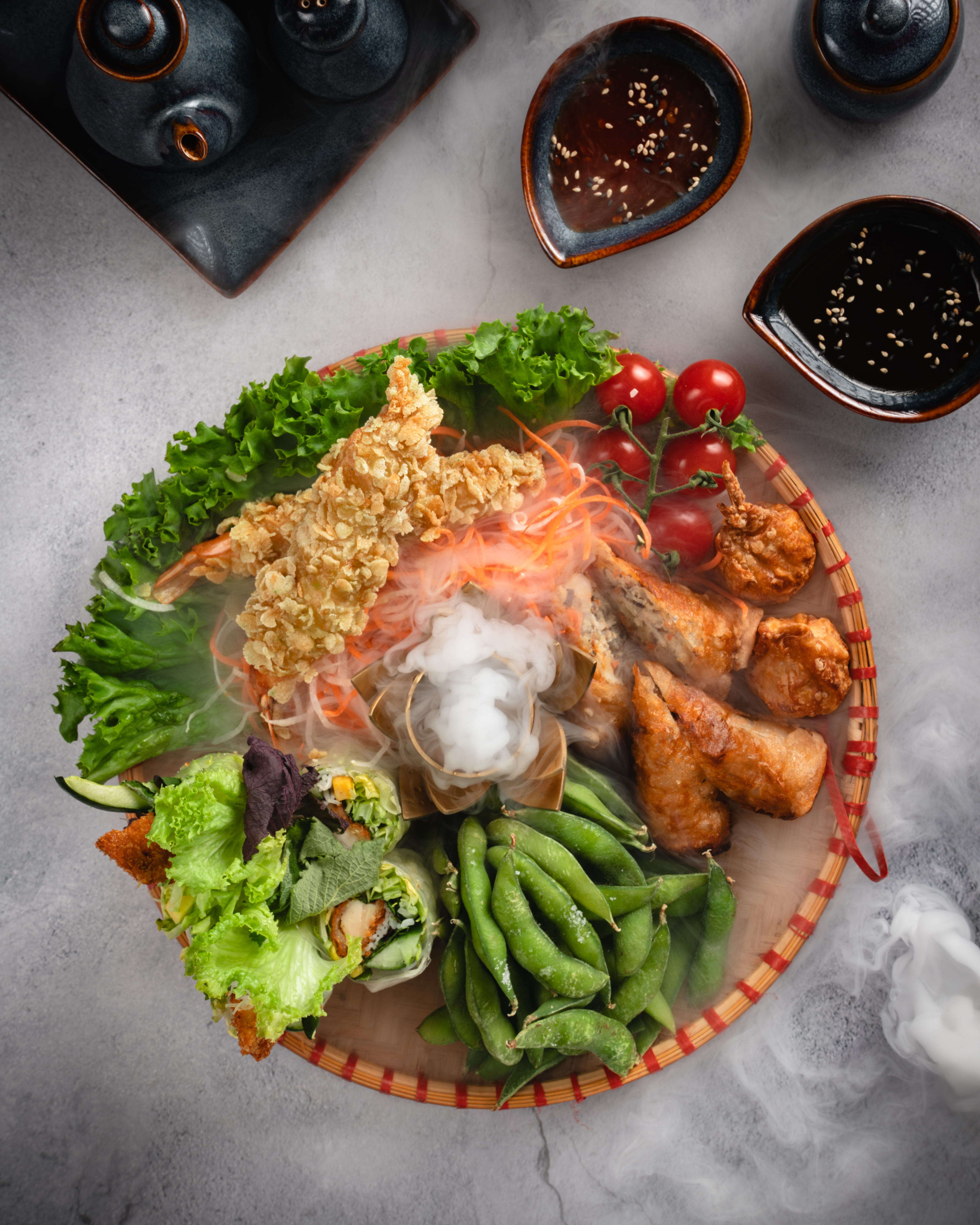 Arranged Food and Objects