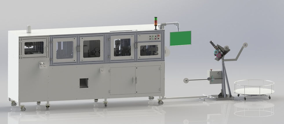 Wiziontek Tube inspection, cutting and winding machine.