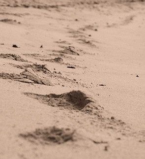 Pas dans le sable