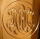 Custom hand engraved monogram gold