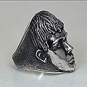 Silver portrait ring. Custom jewelry design