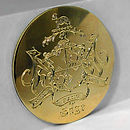 Hand engrave Family Crest gold disk