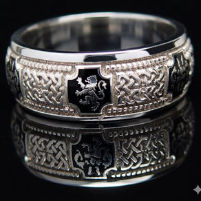 White gold Heraldic wedding band