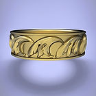 CAD model yellow gold band