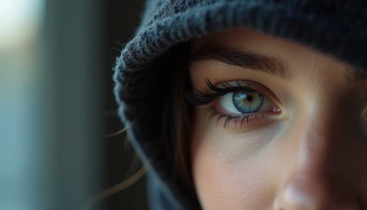 Close-up view of eye makeup on hooded eyes highlighting eyelid and crease definition