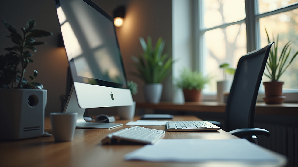 Eye-level view of a well-organized digital design workspace
