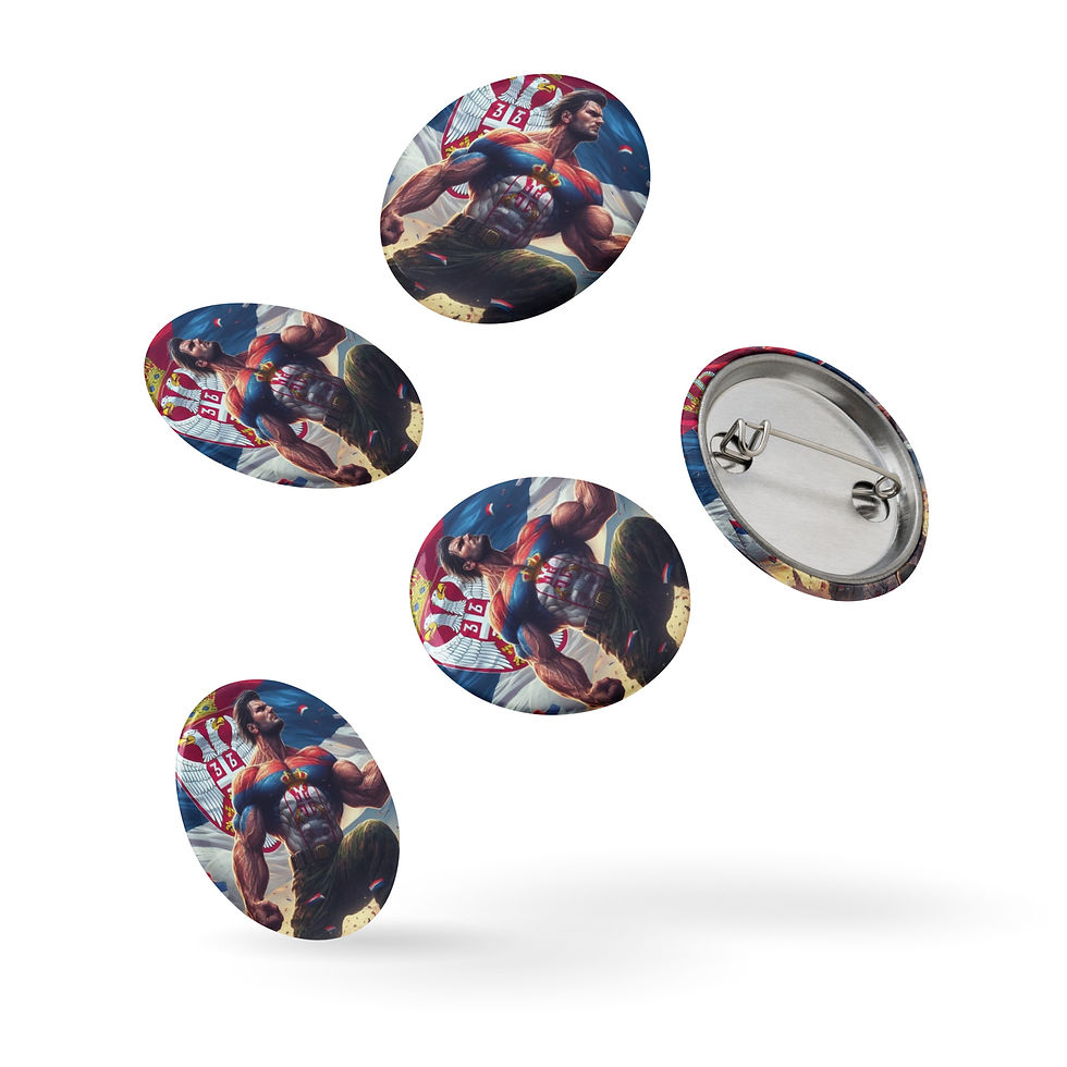 Thumbnail: Set of pin buttons SERBIAN PROUD (HQ EU) quality high