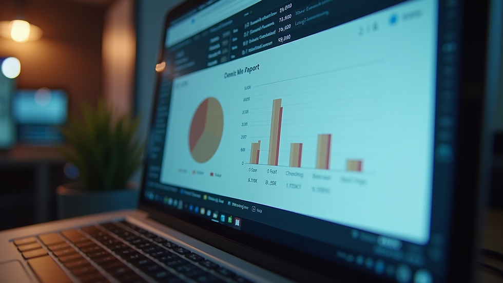 Close-up view of a website performance report on a desktop monitor