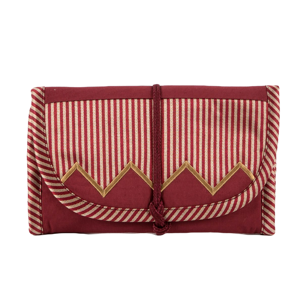 Thumbnail: APPLIQUED FOLDABLE JEWELRY POUCH