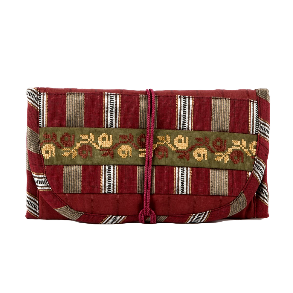 Thumbnail: EMBROIDERED FOLDABLE JEWELRY POUCH