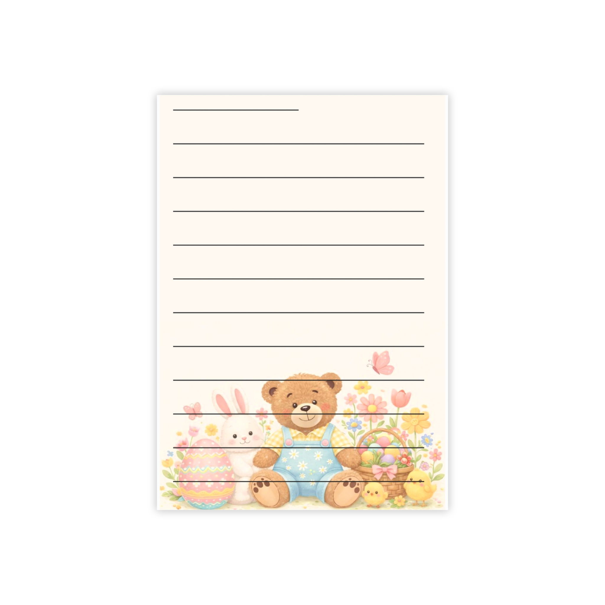 Easter Teddy Bear Lined Paper Notepad