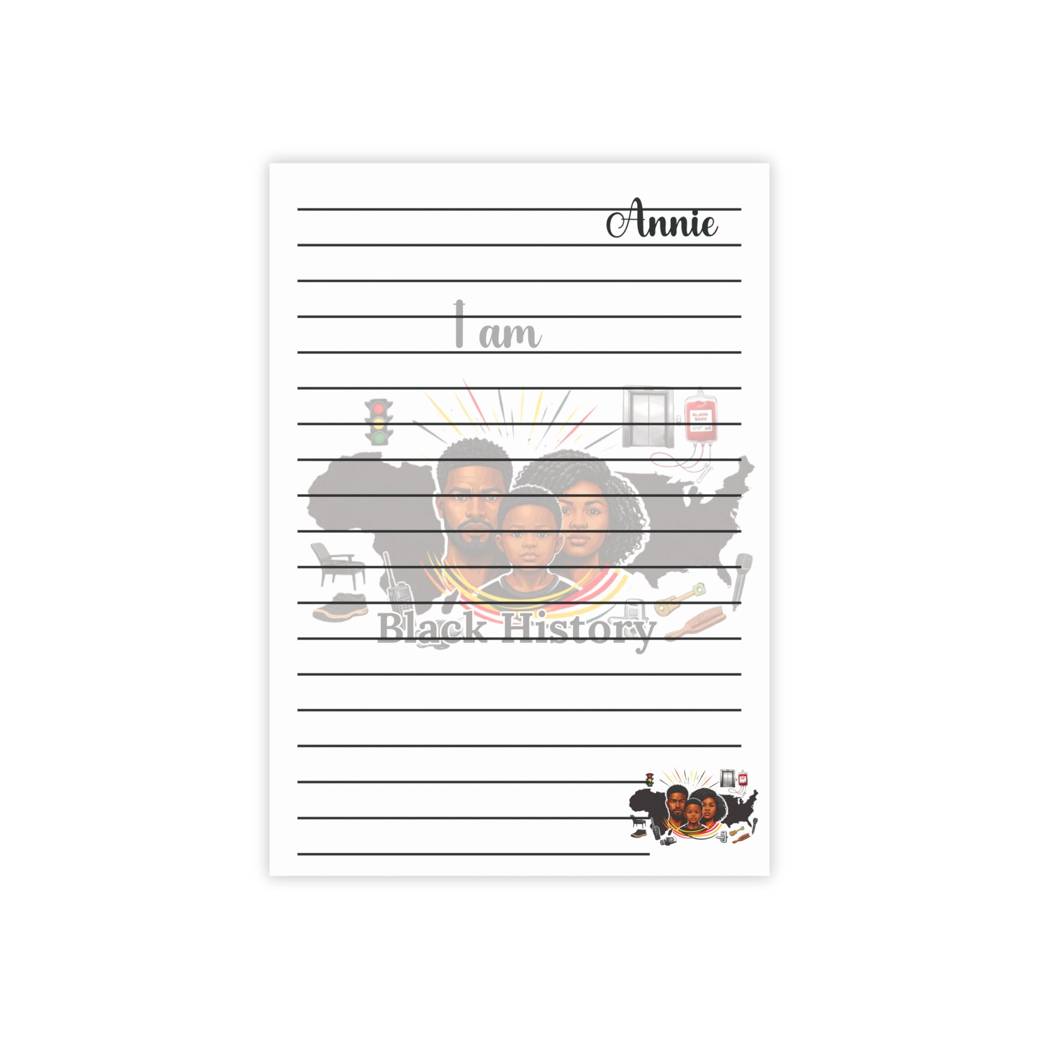 I am Black History Notepad-Personalized Black Lettering
