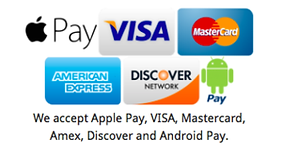 Visa Mastercard,American Express Apple pay