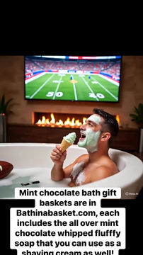 Chocolate mint bath gift also includes the mint chocolate whipped soap for sha