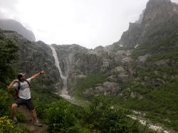 Water fall in Ushba mountain Svaneti