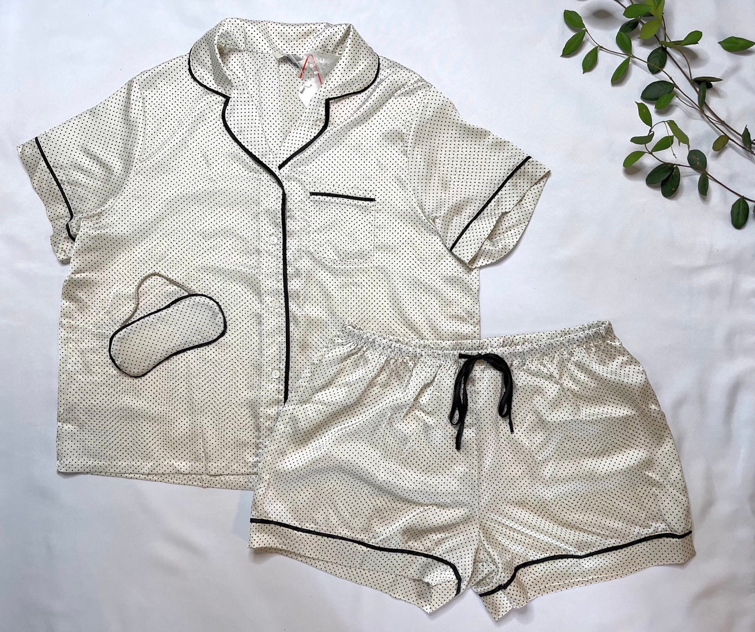 Polka Dot Satin Pajama Set PLUS SIZE