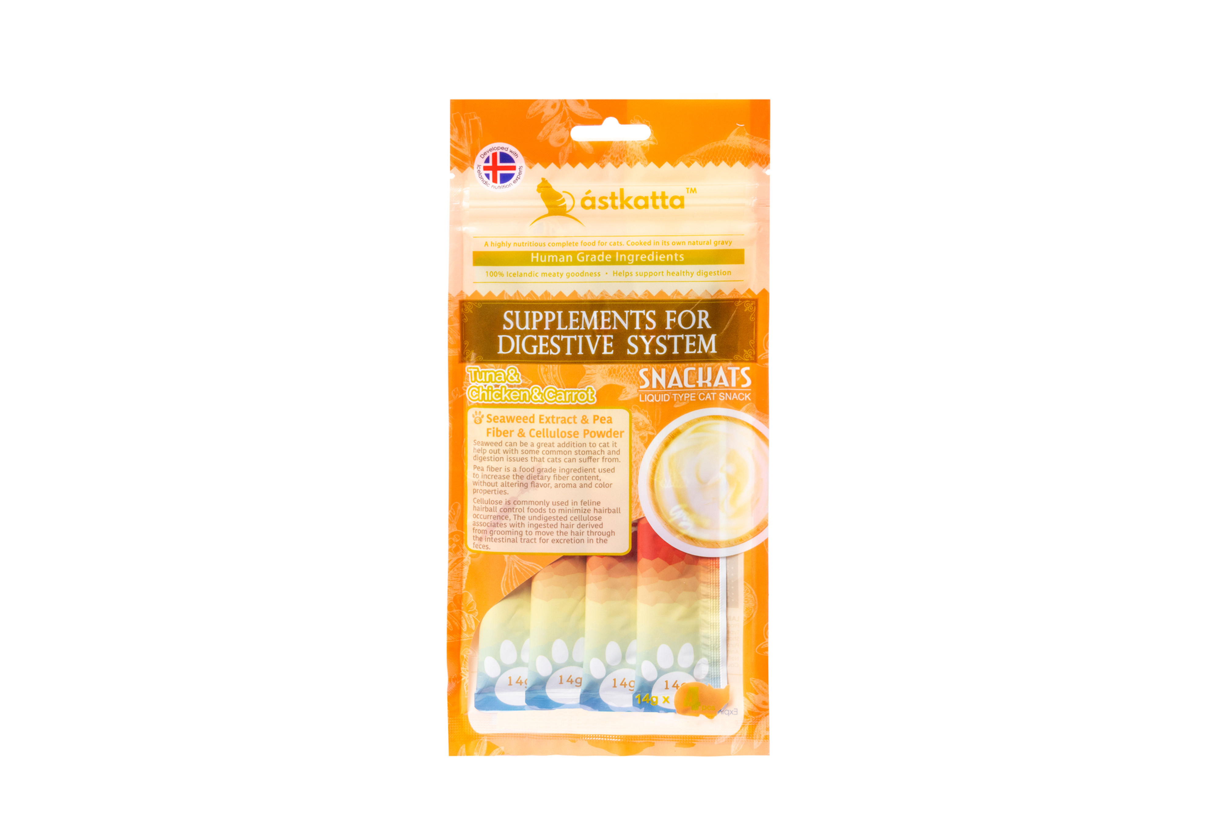 Astkatta Snackats Tuna_Chicken_Carrot 吞拿魚_走地雞肉_胡蘿蔔營養肉泥 14gx4