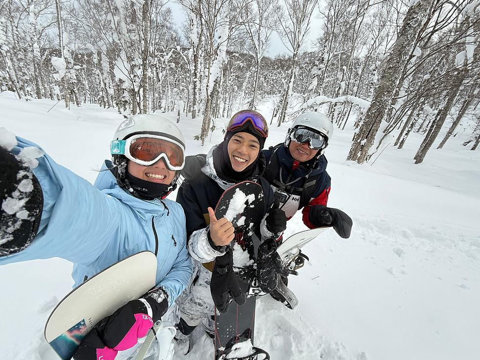 Group photo of students and their instructor smiling together.