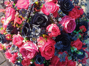 Dramatic in Black & Red - A Perfect Pair Of Bespoke Black & Red Luxury Hanging Baskets
