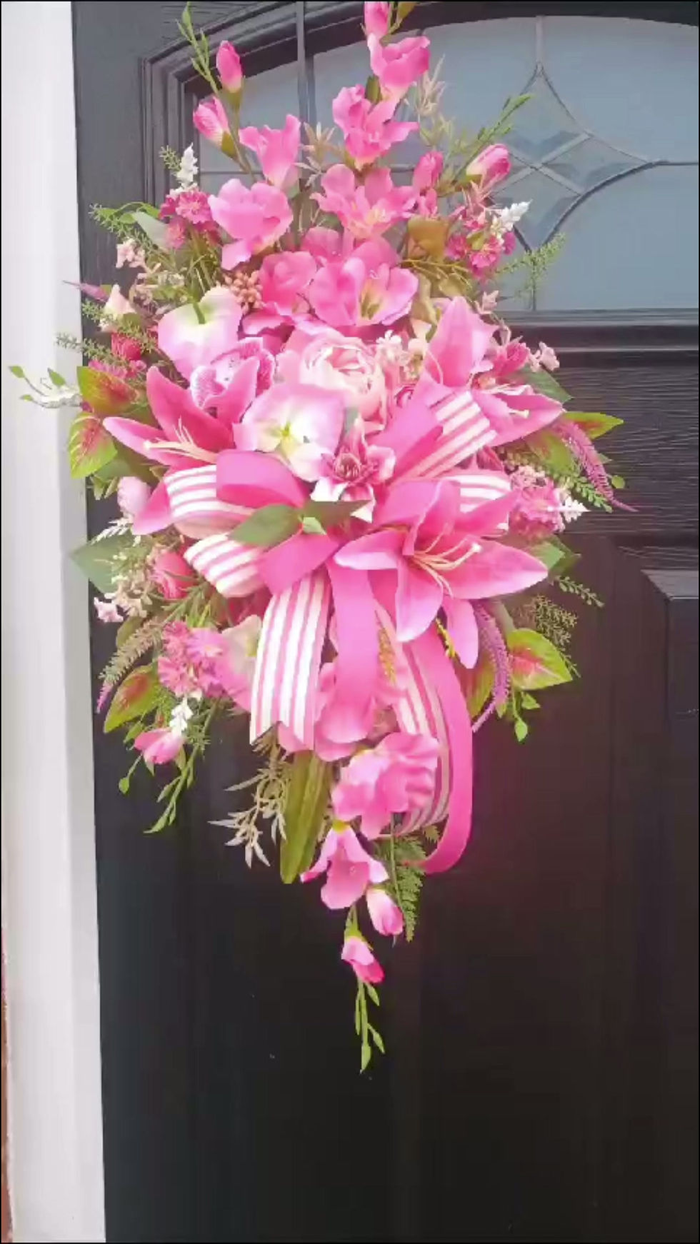 Thumbnail: Artificial Flower Wicker Door Wreath Basket