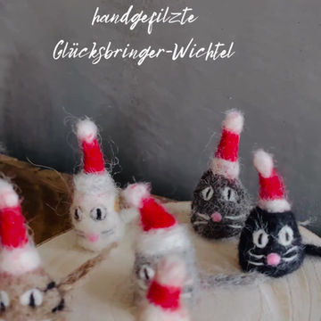 Thumbnail: Mini Wichtelset mit Häuschen, 2 Wichteln und 1 Wichtelkatze