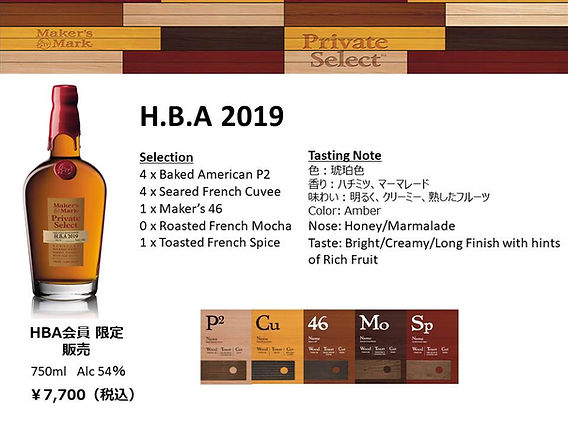 メーカーズマークプライベートセレクト HBAオリジナルテイスト2019 