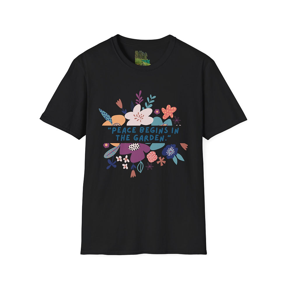 Thumbnail: "Peace Begins in the Garden"- 100% Cotton Unisex T-Shirt 