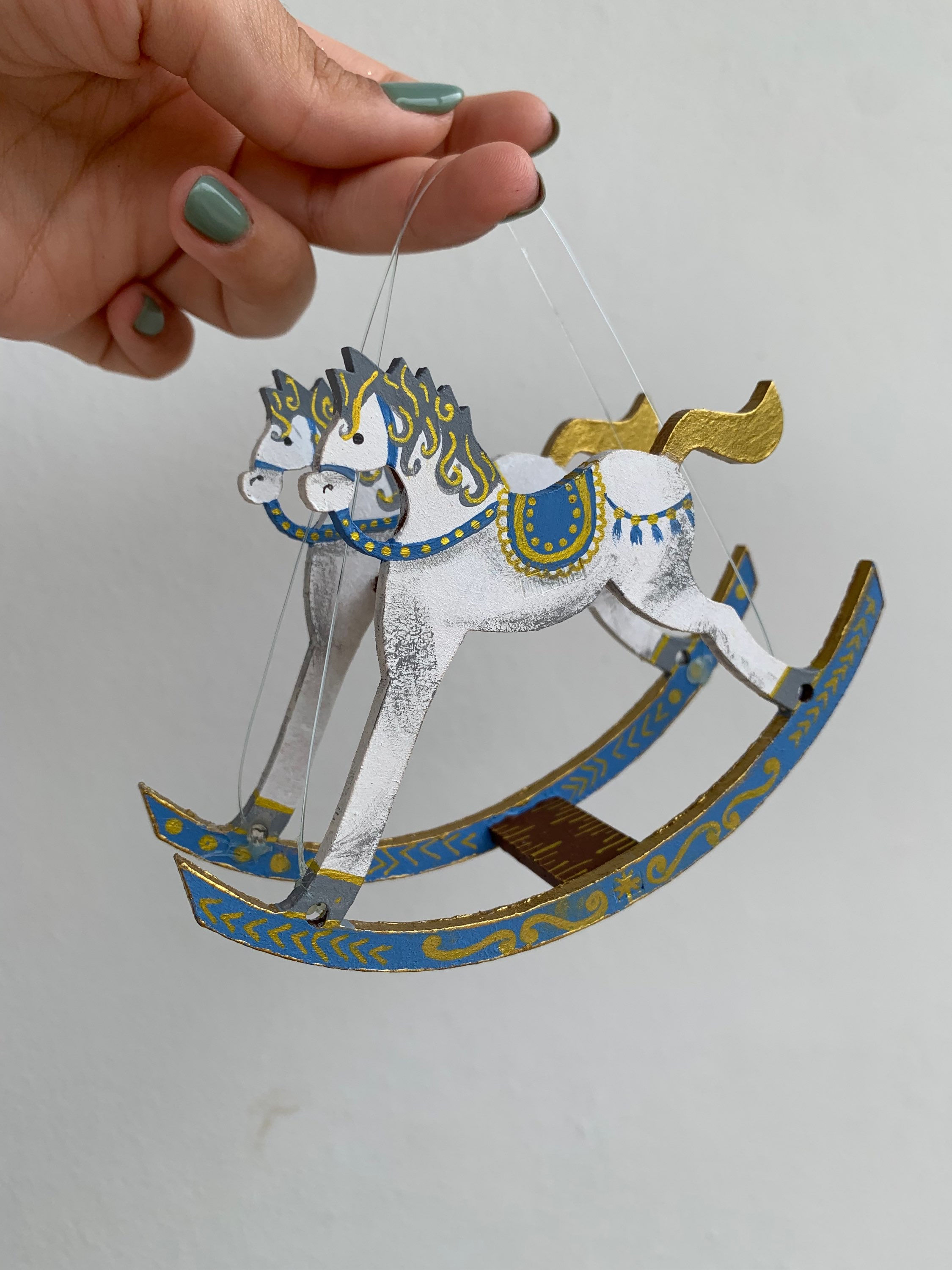 Enfeite Horse Swing Azul