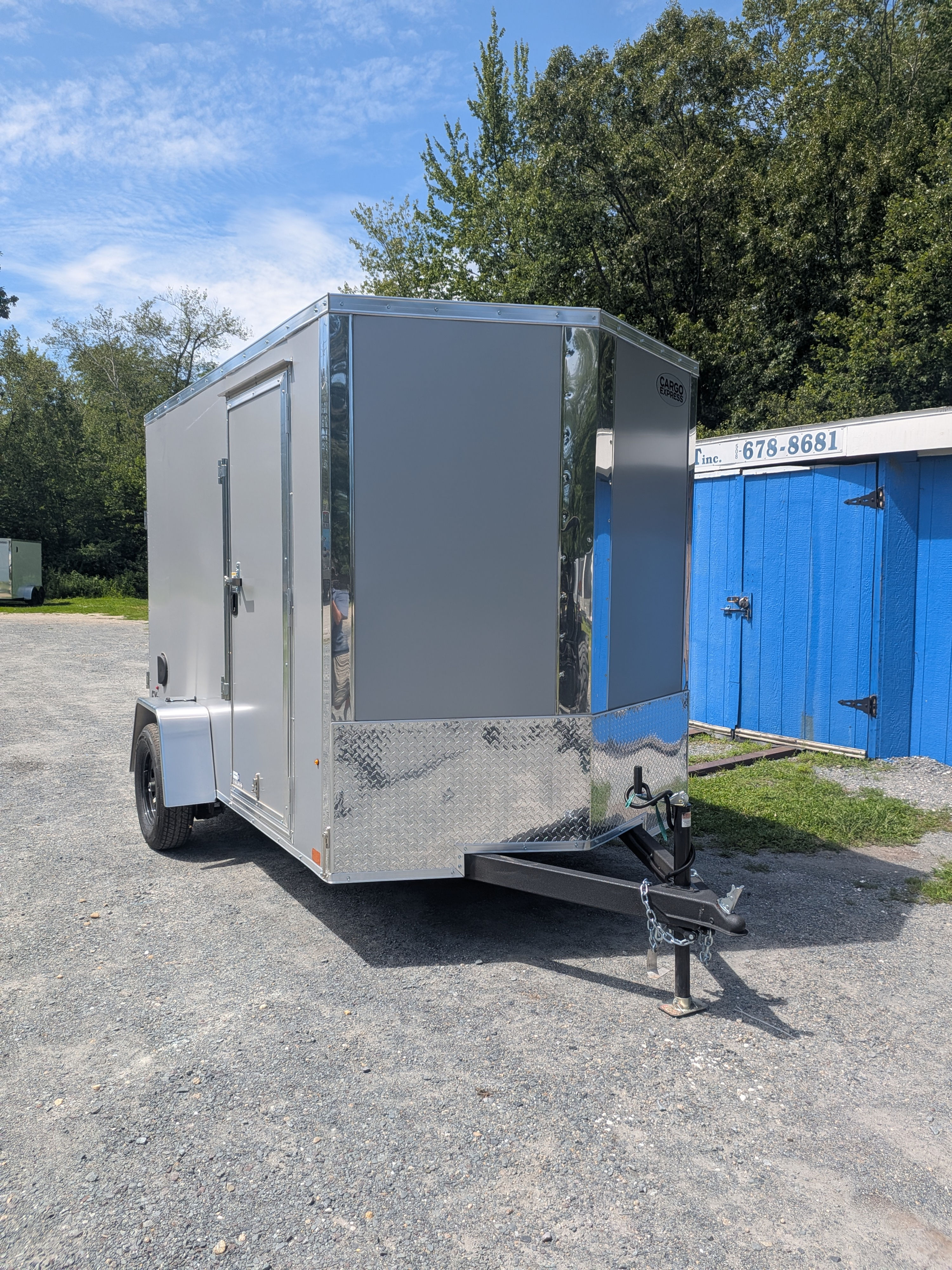 6x10 Vnose 6'6" Ramp Door Polycore Skin Drings Translucent Roof