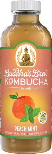 Peach Mint Buddhas Brew Kombucha