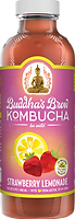 Buddhas Brew Kombucha Strawberry Lemonade 16oz Pint Bottle