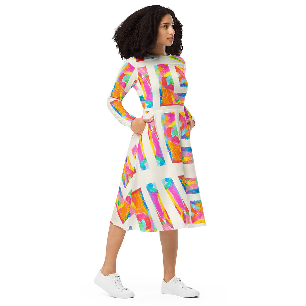 Thumbnail: 'Compartmentalization 1' Long Sleeve Midi Dress