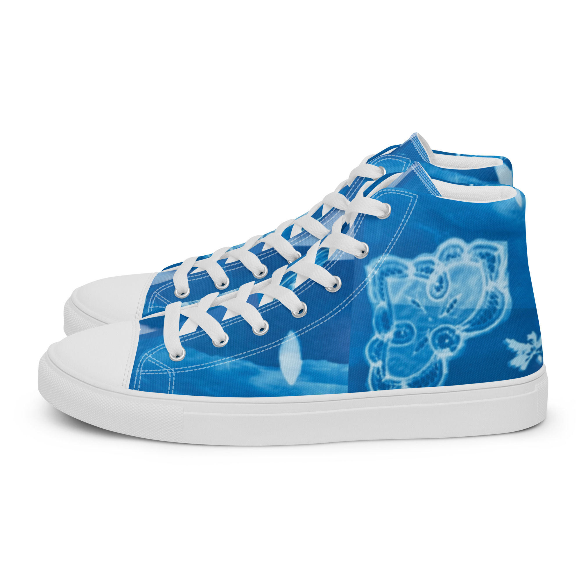 'Blue Land' Women’s High Top Canvas Shoes
