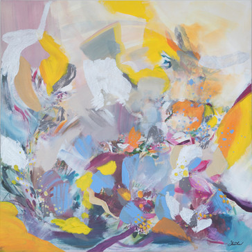 Éclat (30x30po) 2020
Acrylique, pastel sec sur toile