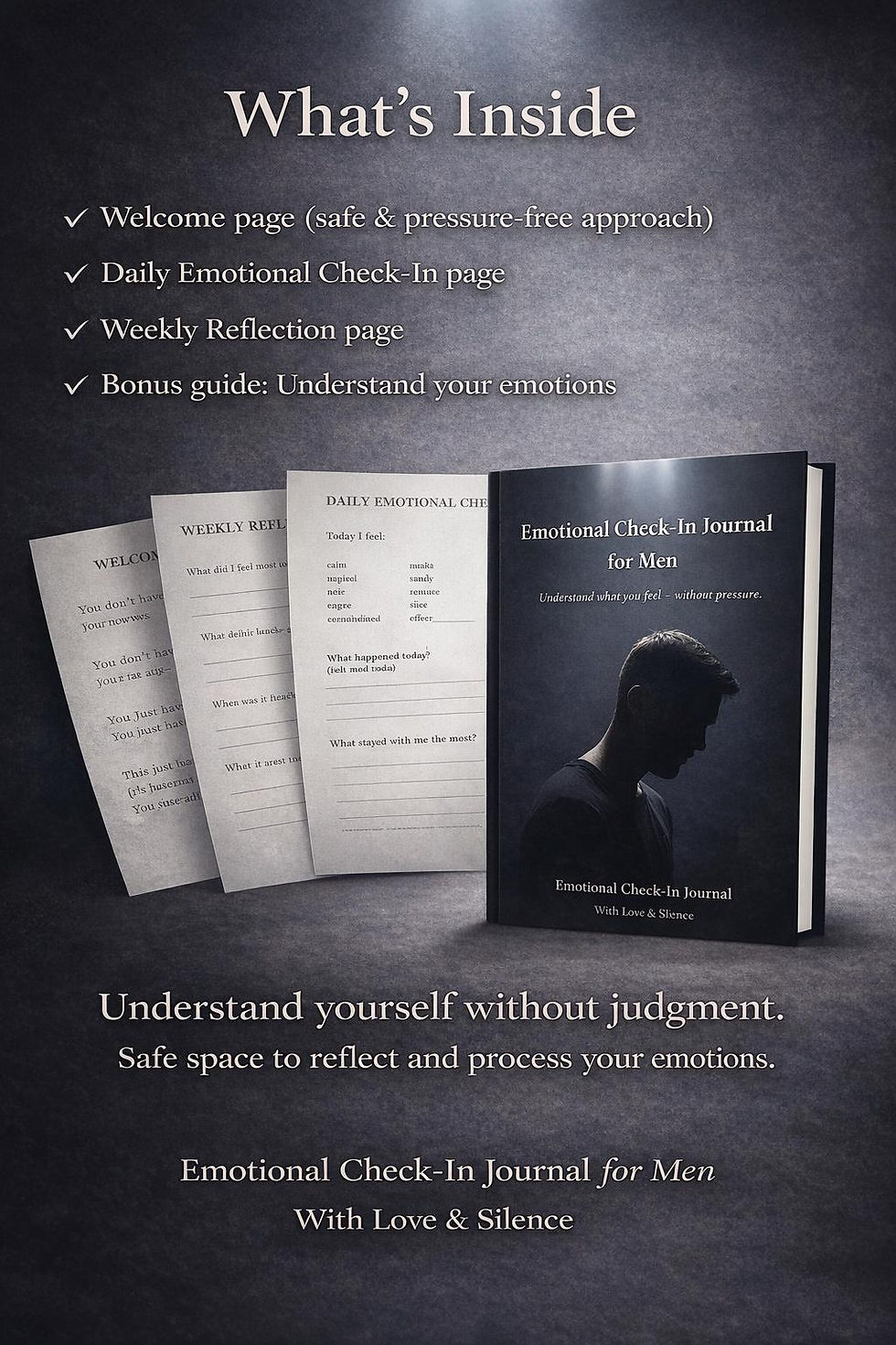 Thumbnail: Emotional Check-In Journal for Men | Daily Reflection & Mental Wellness Journal