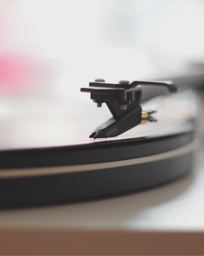 Custom Made Vinyl Records - vinyl record stylus close up