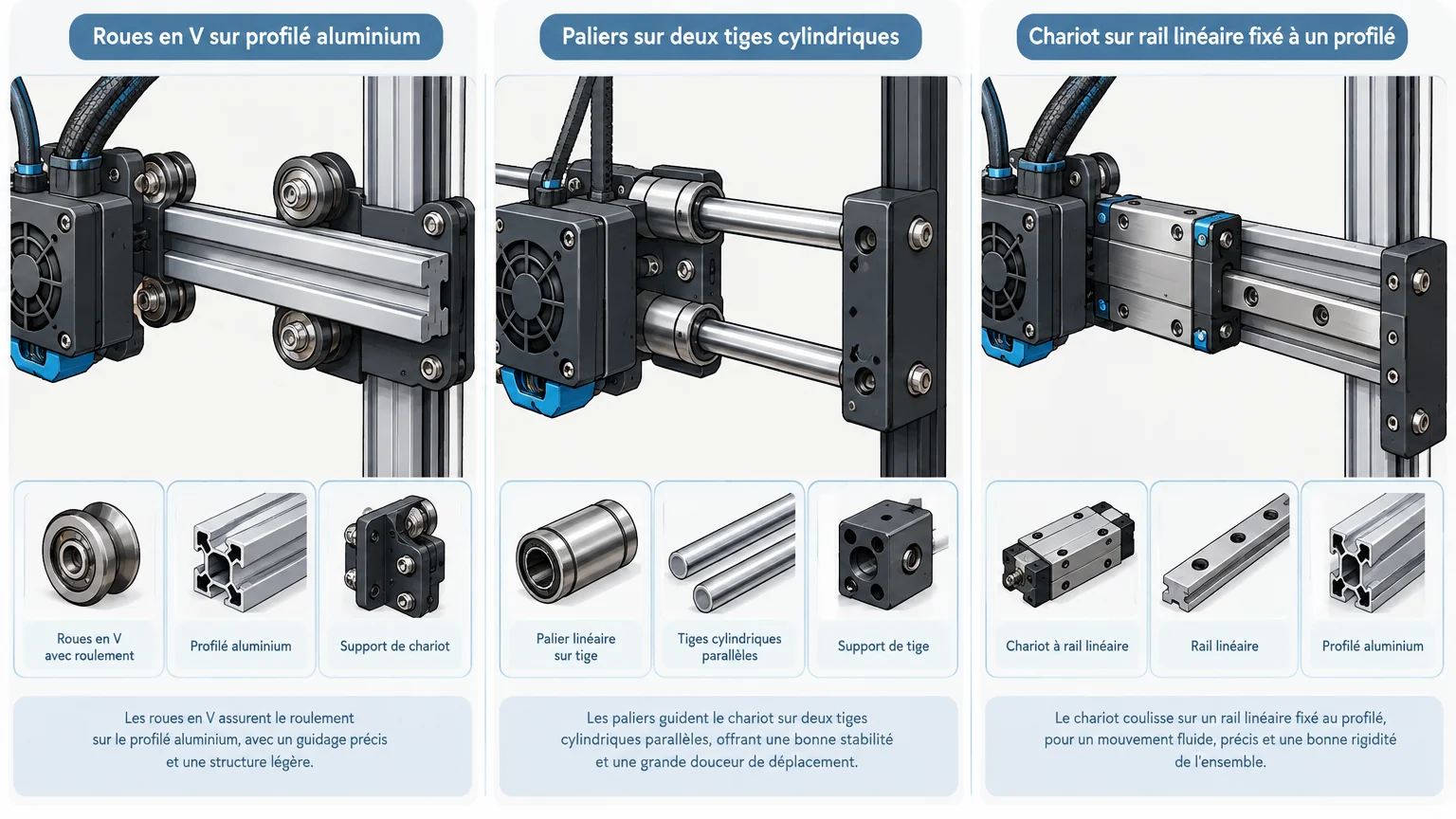 Quel guidage choisir pour une imprimante 3D précise et stable