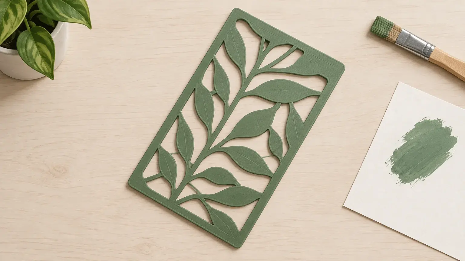 Pochoir à motif végétal fabriqué avec une imprimante 3D
