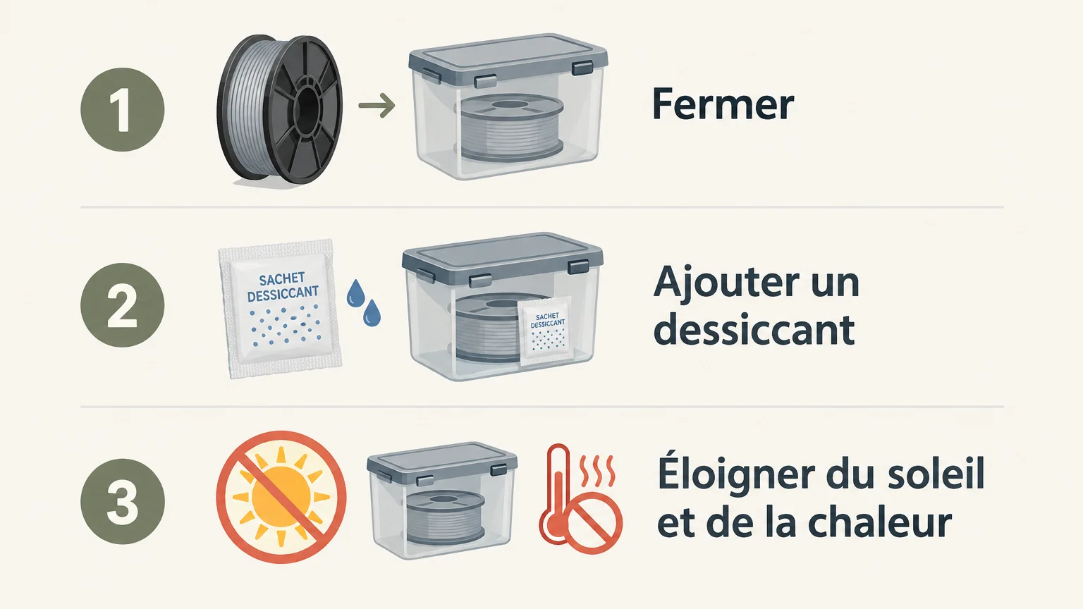 Comment stocker un filament 3D : méthode simple et fiable