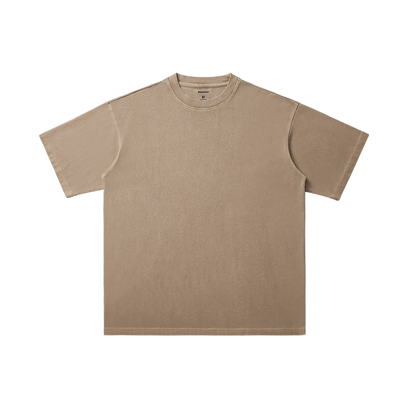 Thumbnail: Summer New Cotton T-Shirt Men'S Retro Washed Distressed Short Sleeve Drop Should