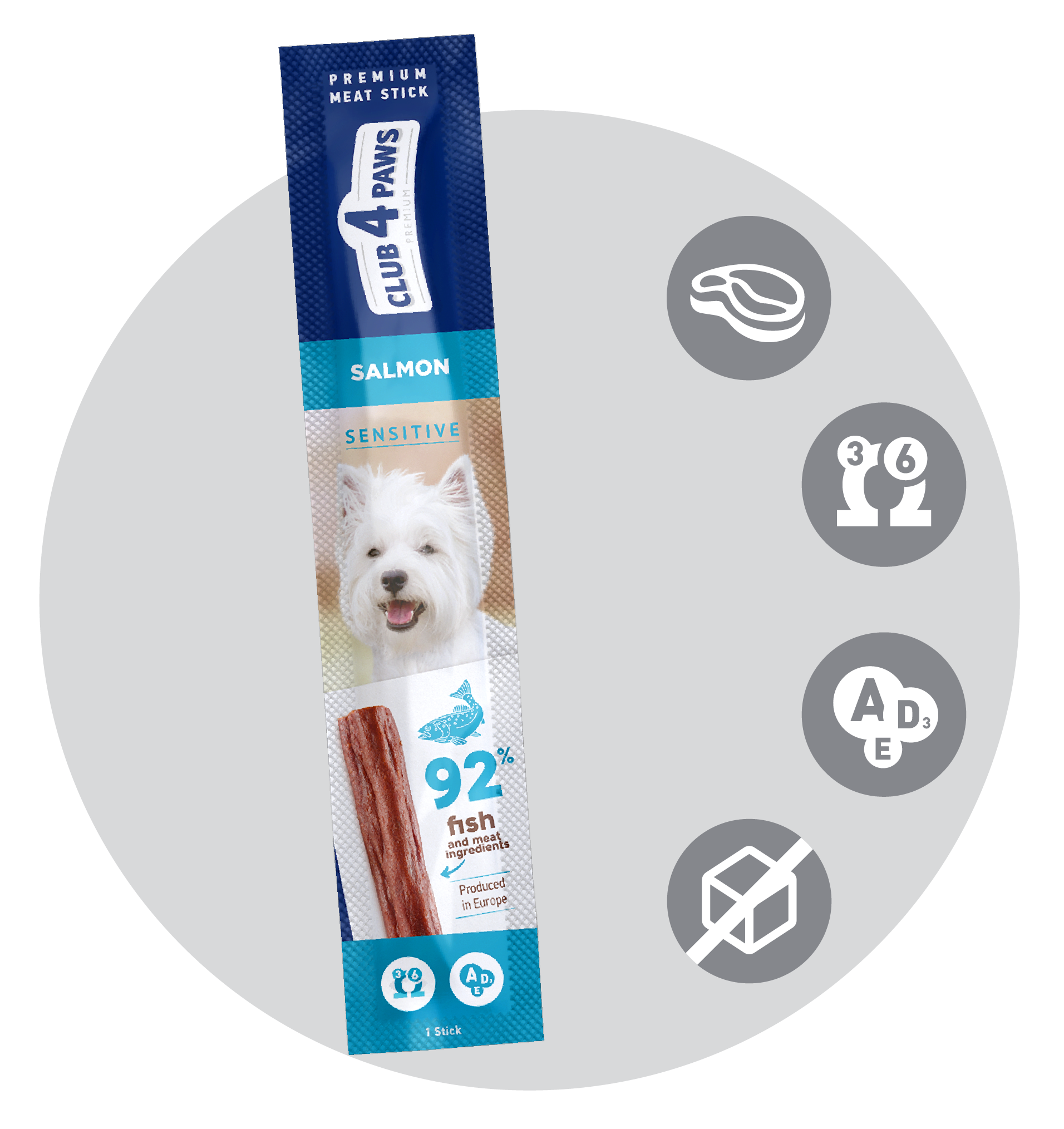 CLUB 4 PAWS SENSITIVE Premium meaty stick: SALMON.
