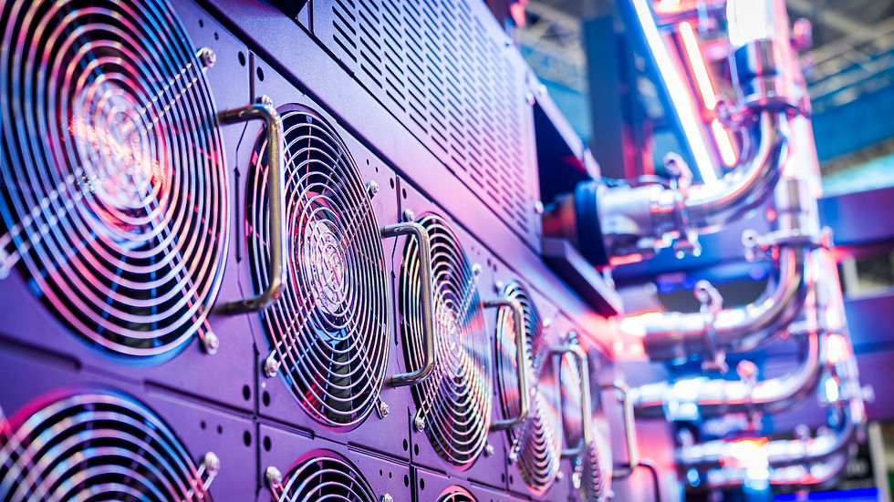 Cooling fans inside a data center that serves large AI models to businesses