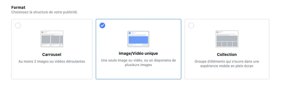 formats publicité facebook