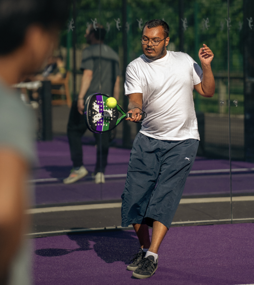 Players enjoying a padel session at The Padel Loft Aston Birmingham
