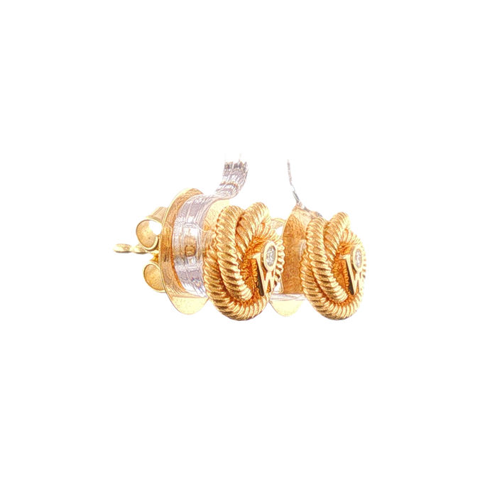 KuhnleGold 100065 Wellendorff Seidenknoten
Ohrstecker 750 Gelbgold Brillanten Seite rechts