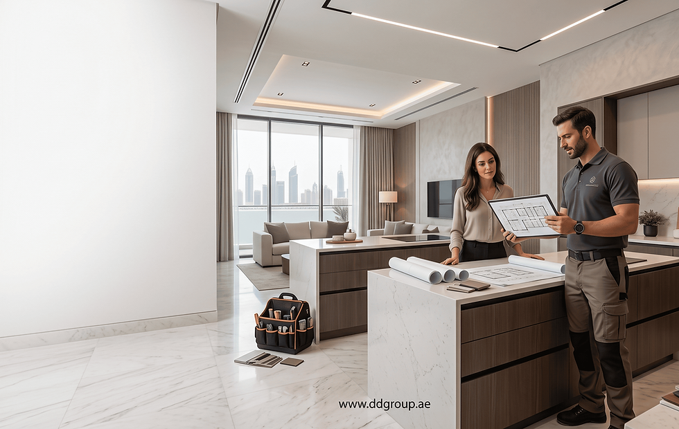 Renovation companies managing a modern home renovation in Dubai