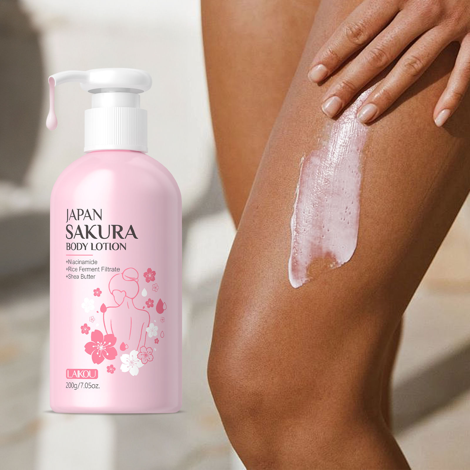 LAIKOU Japan Sakura Body Lotion Nourishing Body Moisturizer Fragrant Body Cream