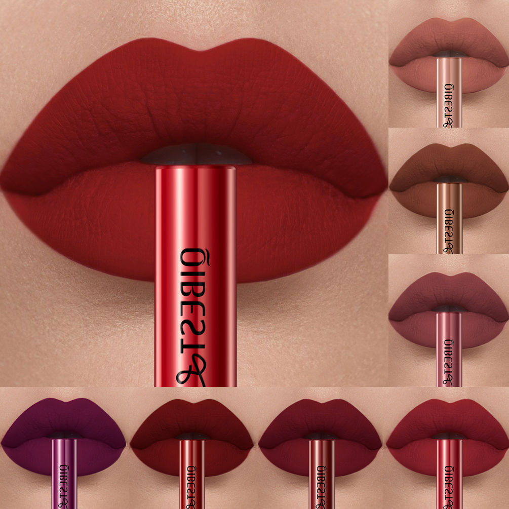 QIBEST Matte Liquid Lipstick Waterproof Long Lasting Velvet Lip Gloss Tint Tube